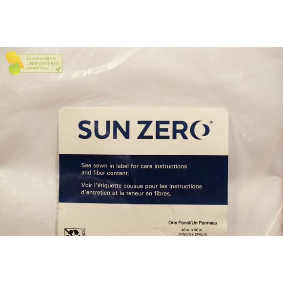 Sun Zero 40x96" 100% Blackout Cyrus Thermal Back Tab Curtain Panel White* - Picture 3 of 6